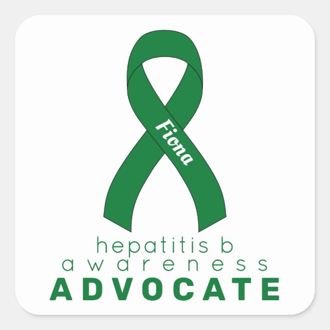 Hepatitis B Advocate White Square Sticker (Front)