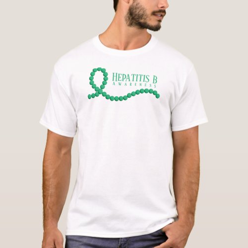 Hepatitis B Jade Beaded Awareness Ribbon T_Shirt