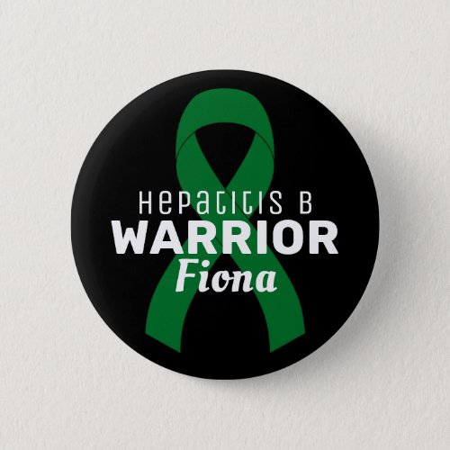 Hepatitis B Warrior Ribbon Black Button
