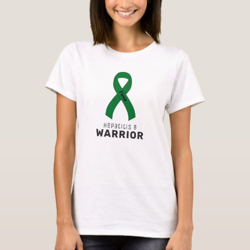 Hepatitis B Warrior Ribbon White Womens T_Shirt