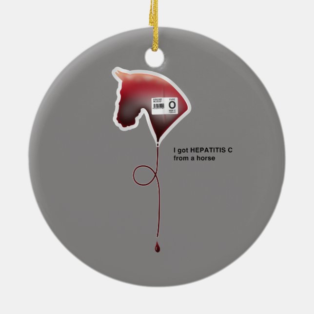 Hepatitis C Ceramic Ornament (Back)