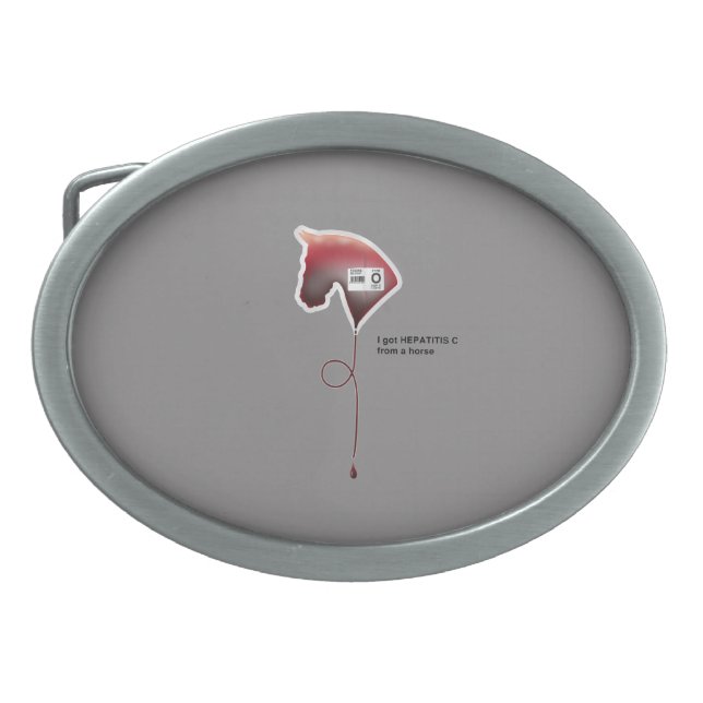 Hepatitis C Oval Belt Buckle (Front)