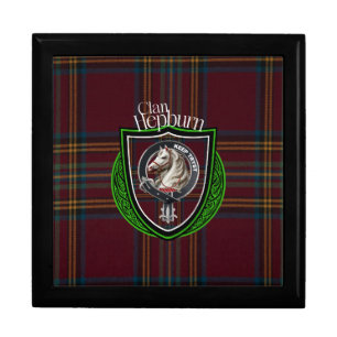 Hepburn Scottish Clan Tartan & Crest Gift Box