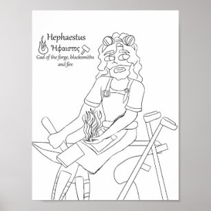 Hephaestus Coloring Page Print 