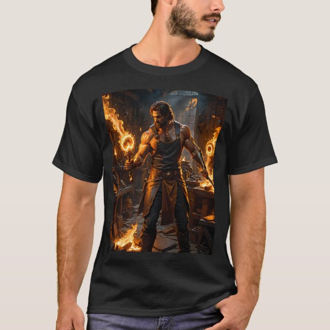 Hephaestus Hephaistos Vulcan Greek Mythology Fire  T-Shirt (Front)