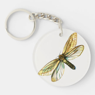 Hepialus humuli female - Ghost Moth or Ghost Swift Keychain