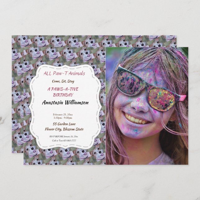 HER 1ST BIRTHDAY INVITE (Front/Back)