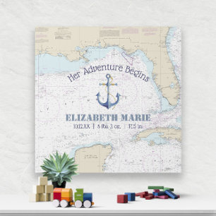 Her Adventure Begins ⚓Nautical Nursery  Gallery Wrap
