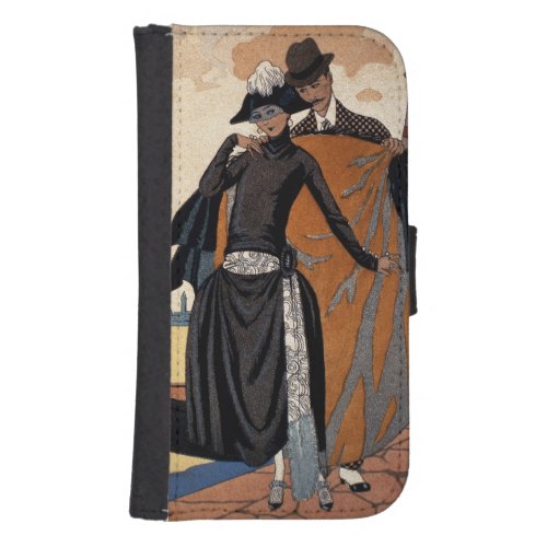 Her and Him Fashion Illustration 1921 pochoir p Phone Wallet