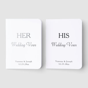 Her and His Wedding Vows Red Heart Names REAL Foil Vow Books