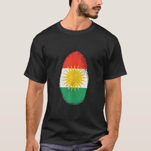 Her Biji Kurdistan Fingerprint Kurdish T_Shirt