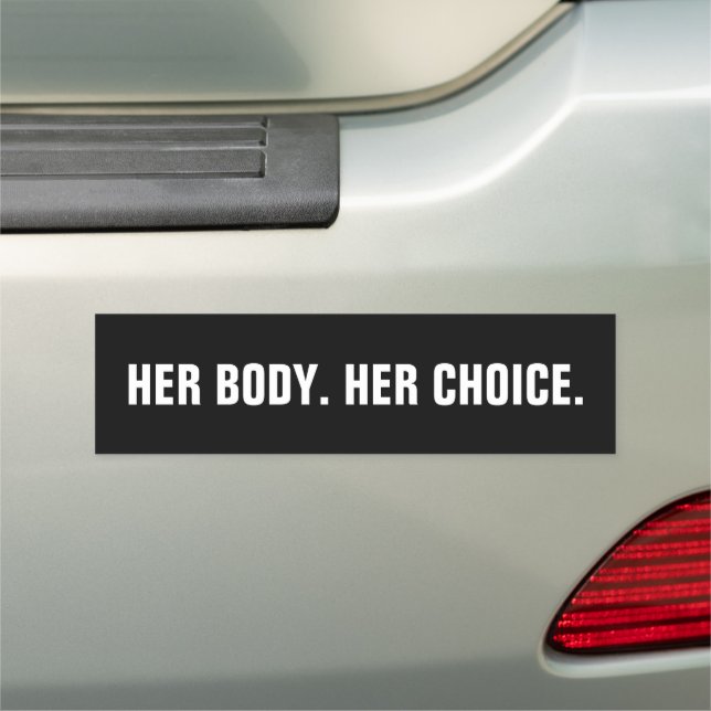 Her Body Her choice black white abortion rights  Car Magnet (In Situ)