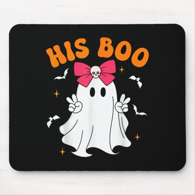 Her Boo &amp; His Boo Funny Matching Halloween Cou Mouse Pad (Front)