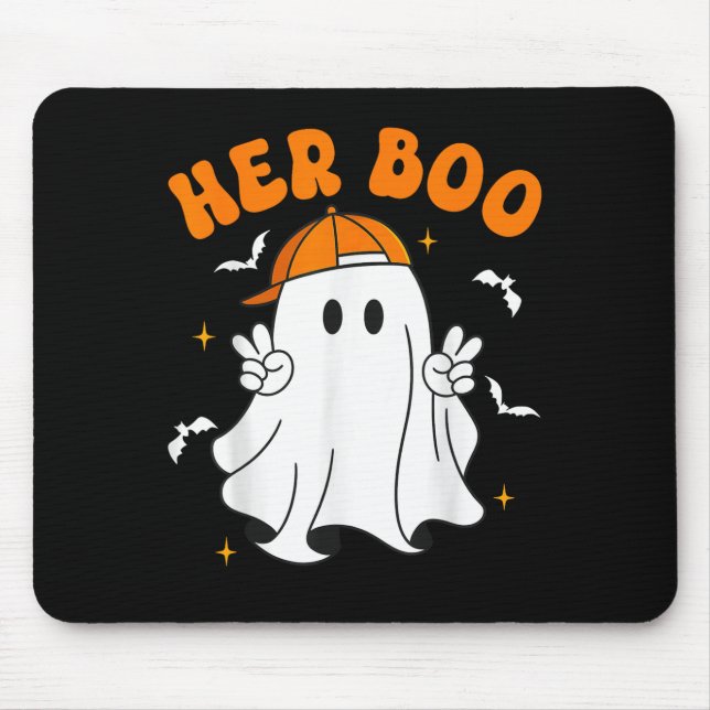 Her Boo &amp; His Boo Funny Matching Halloween Cou Mouse Pad (Front)