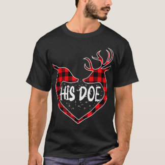 Her Buck His Doe Reindeer Xmas Pajamas Matching Co T-Shirt