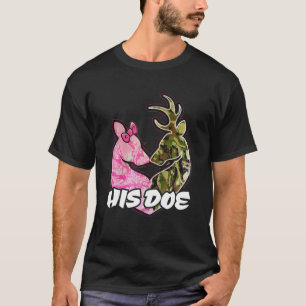 Her Buck His Doe Reindeer Xmas Pajamas Matching Co T-Shirt