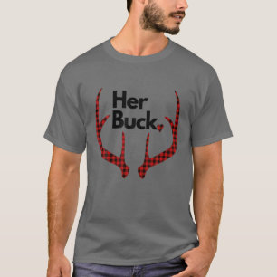 Her Buck His Doe Reindeer Xmas Pajamas Matching Co T-Shirt