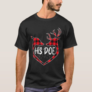 Her Buck His Doe Reindeer Xmas Pajamas Matching Co T-Shirt