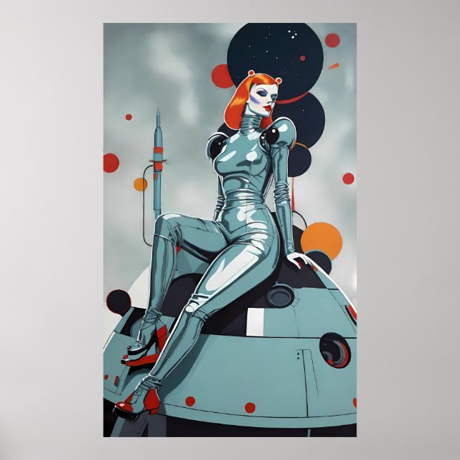 Her Capsule, Her Choice - Ken Gage Surreal Art Poster (Front)