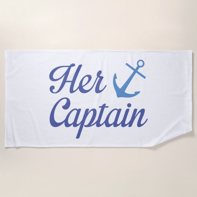 Her Captain Beach Towel (Front)