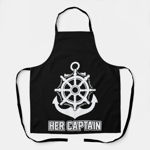 Her Captain His Anchor Funny Couples Matching Apron