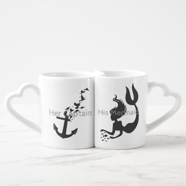 Her Captain His Mermaid Nesting Mugs (Front Nesting)