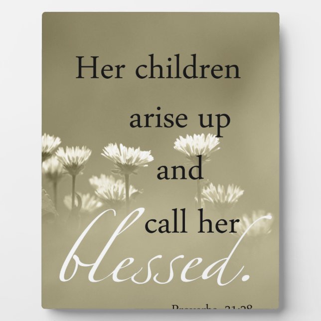 Her Children Arise Up and Call Her Blessed Plaque (Front)