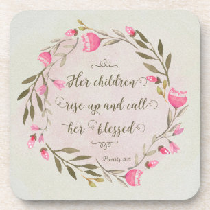 Her Children Rise Up & Call Her Blessed Beverage Coaster