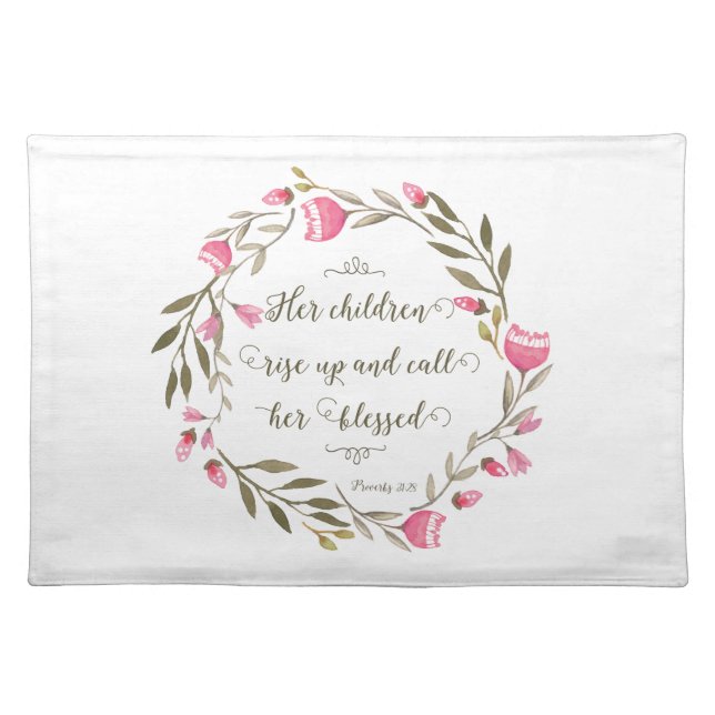 Her Children Rise Up & Call Her Blessed Cloth Placemat (Front)