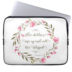 Her Children Rise Up & Call Her Blessed Laptop Sleeve