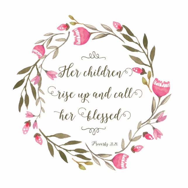 Her Children Rise Up & Call Her Blessed Statuette (Front)