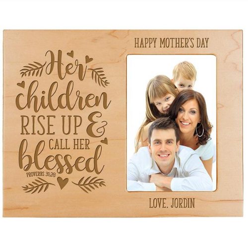 Her Children Rise Up Maple Wood Picture Frame