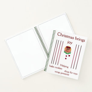 "Her Christmas Sketched Keepsakes" Spiral Notebook