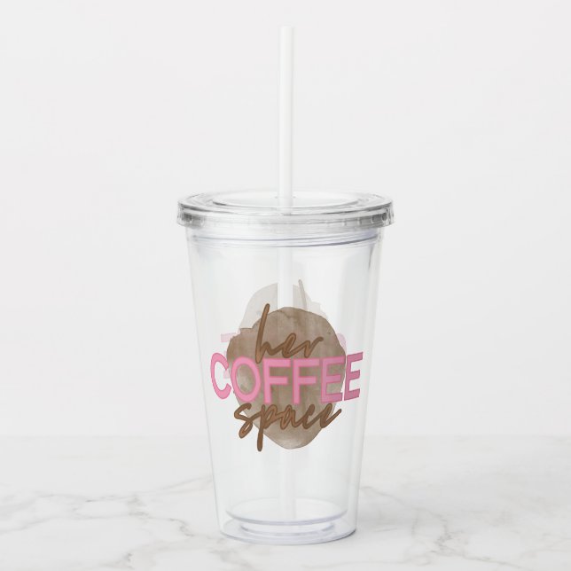 Her Coffee Space Acrylic Tumbler (Front)