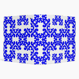 Her Cute Girly Style Blue & White Damask Girls Binder