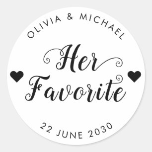 Her Favorite Bride Label Wedding Party Favor Bag