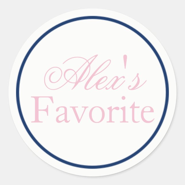 Her Favorite Bride Wedding Sticker Blush Pink/Navy (Front)