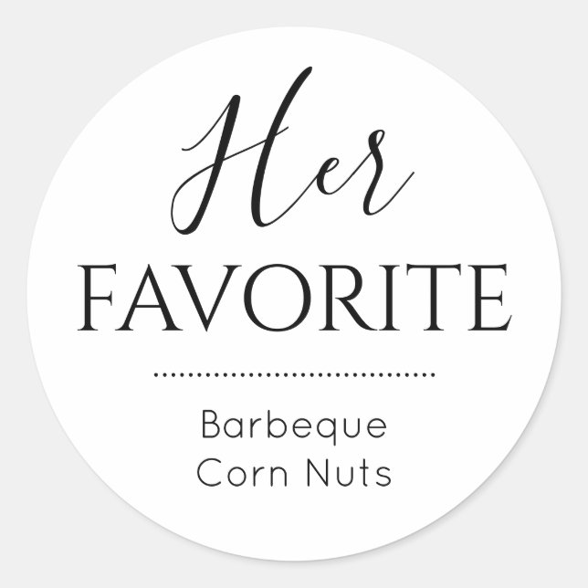 Her Favorite Brides Choice Wedding Favor Classic Round Sticker (Front)