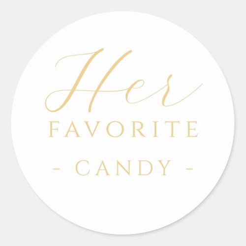 Her Favorite Candy Treat Sticker Gold Wedding