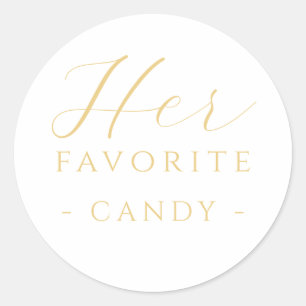 Her Favorite Candy Treat Sticker Gold Wedding
