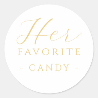 Her Favorite Candy Treat Sticker Gold Wedding