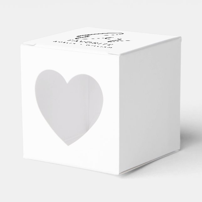 Her Favorite Custom Elegant Monochrome Wedding  Favor Boxes (Front Side)