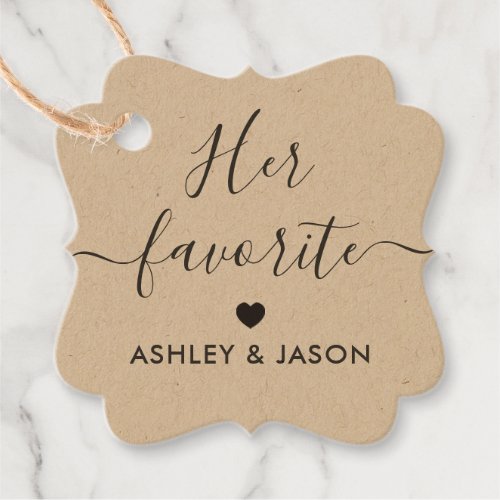 Her Favorite Favor Tag for Wedding Welcome Bag