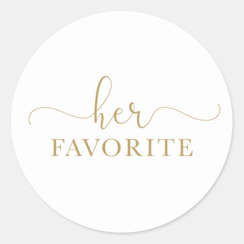 Her Favorite Gold Wedding Favor Sticker