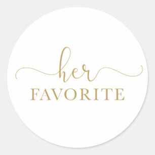 Her Favorite Gold Wedding Favor Sticker