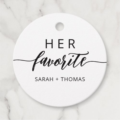 Her Favorite Modern Сalligraphic Welcome Bag Favor Tags