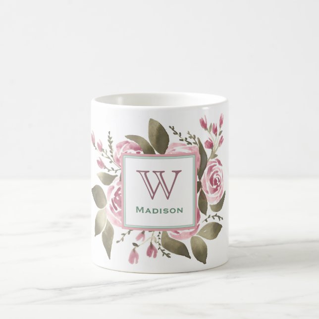 Her Favorite Rose Monogram Mug (Center)