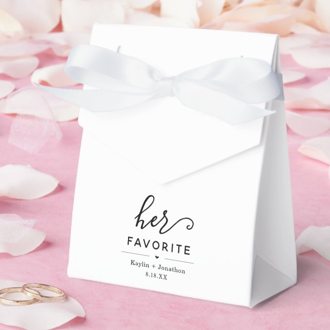 "Her Favorite" Wedding Bridal Shower Engagement Favor Boxes (Wedding)