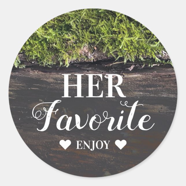 Her Favorite Wedding Favor Classic Round Sticker (Front)