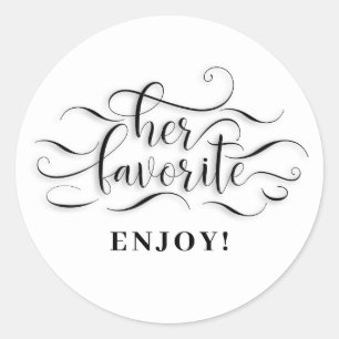 Her Favorite Wedding Favor Classic Round Sticker